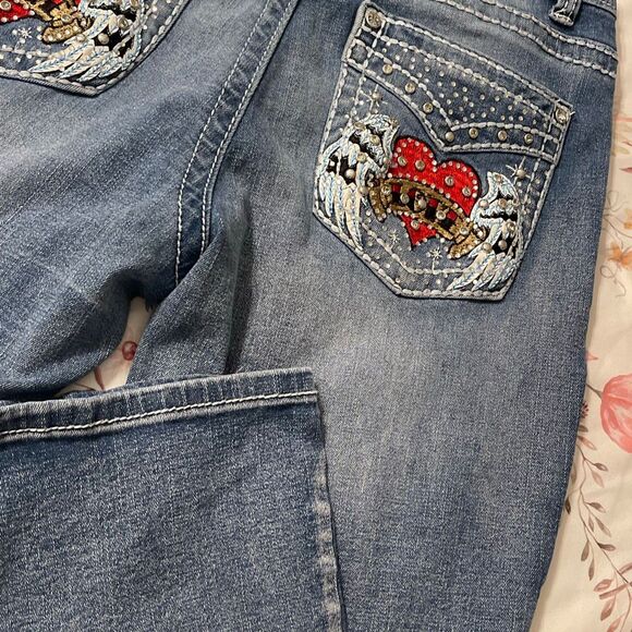 SKY Ladie’s Classic Pocket Bling Bootcut Jeans - Picture 8 of 12